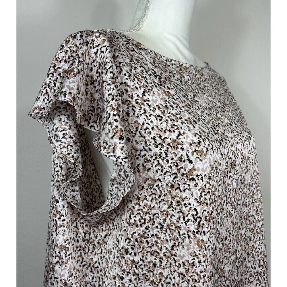 Nordstrom Short Sleeve Animal Print Pullover Blouse Size Large (12) - Picture 8 of 9